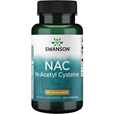 Swanson NAC N-acétyl cystéine, 600 mg, dépôt, 1 capsule tous les 3 jours, 100 gélules, hautement dosées, testées en laboratoire, sans soja, sans gluten, sans OGM Swanson NAC N-acétyl cystéine, 600 mg, dépôt, 1 capsule tous les 3 jours, 100 gélules, hautement dosées, testées en laboratoire, sans soja, sans gluten, sans OGM