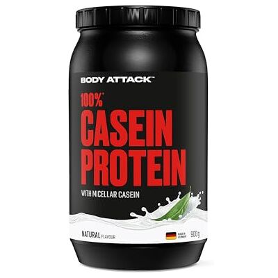 Body Attack 100 % protéine de caséine, riche en acides aminés essentiels, développement musculaire, faible en glucides pour les athlètes et les personnes conscientes de leur physique, naturel, 900 g Body Attack 100 % protéine de caséine, riche en acides aminés essentiels, développement musculaire, faible en glucides pour les athlètes et les personnes conscientes de leur physique, naturel, 900 g