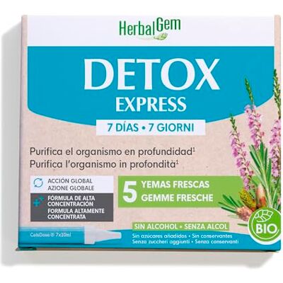 Herbalgem YEMOCOMPLEJOS DETOX EXPRESS BIO 7X10 est un comprimé facile à absorber dans une routine fixe Il est particulièrement adapté aux personnes habituées à la forme de comprimés. Sa contenance est de 10 ml Herbalgem YEMOCOMPLEJOS DETOX EXPRESS BIO 7X10 est un comprimé facile à absorber dans une routine fixe Il est particulièrement adapté aux personnes habituées à la forme de comprimés. Sa contenance est de 10 ml