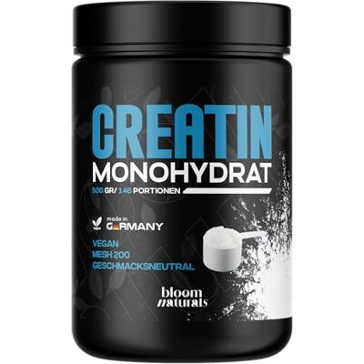 Bloom Naturals Beauty Supplements Créatine Monohydrate Poudre 500g Qualité Micronisée Créatine 100 % pure Végétalien, fabriquée en Allemagne, testée en laboratoire Bloom Naturals Beauty Supplements Créatine Monohydrate Poudre 500g Qualité Micronisée Créatine 100 % pure Végétalien, fabriquée en Allemagne, testée en laboratoire