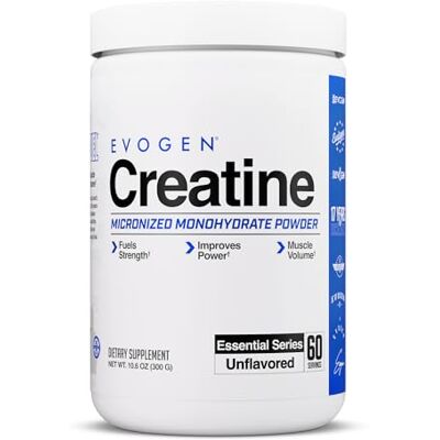 Evogen Creatine Monohydrate Premium Creatine Supplement for Muscle Growth, Increased Strength, Enhanced Energy Output, Anti-oxidant Support, & Improved Athletic Performance Unflavored Evogen Creatine Monohydrate Premium Creatine Supplement for Muscle Growth, Increased Strength, Enhanced Energy Output, Anti-oxidant Support, & Improved Athletic Performance Unflavored