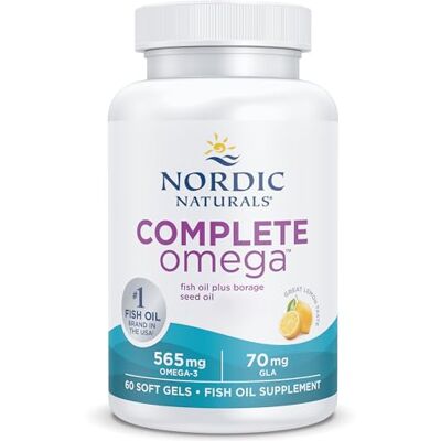 Nordic Naturals Complete Omega-D3, 565 mg, avec oméga-6, oméga-9 et vitamine D3, hautement dosé, goût citron, 60 capsules molles, testées en laboratoire, sans soja, sans gluten, sans OGM Nordic Naturals Complete Omega-D3, 565 mg, avec oméga-6, oméga-9 et vitamine D3, hautement dosé, goût citron, 60 capsules molles, testées en laboratoire, sans soja, sans gluten, sans OGM