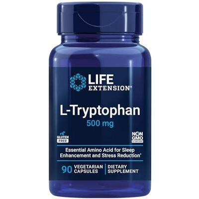 Life Extension L-Tryptophan, 500mg 90 vcaps Life Extension L-Tryptophan, 500mg 90 vcaps