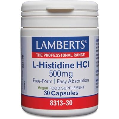 Lamberts L Histidine HCI 500 mg 30 gélules Lamberts L Histidine HCI 500 mg 30 gélules