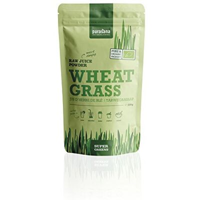Purasana Poudre de jus d'herbe de blé bio 200 g Qualité supérieure certifiée végétalien Sans additifs En tant que nourriture à boire et poudre de base 100 % soluble Purasana Poudre de jus d'herbe de blé bio 200 g Qualité supérieure certifiée végétalien Sans additifs En tant que nourriture à boire et poudre de base 100 % soluble