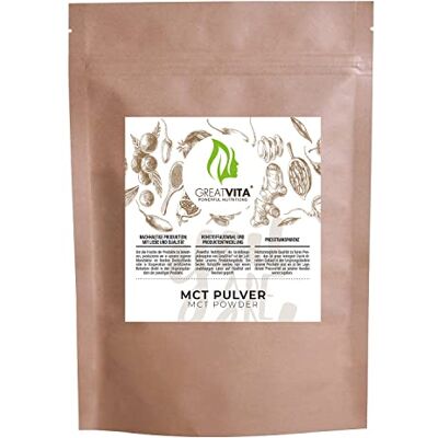 GREAT VITA Poudre MCT 800 g Qualité supérieure Parfait pour un régime céto À base de noix de coco Neutre au goût GreatVita GREAT VITA Poudre MCT 800 g Qualité supérieure Parfait pour un régime céto À base de noix de coco Neutre au goût GreatVita