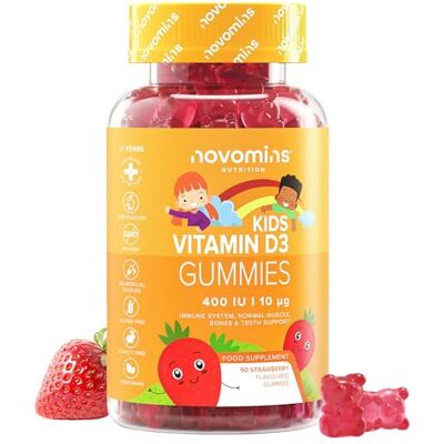 Novomins Gommes à la vitamine D pour enfants Pour 3 mois 400 UI de vitamine D3 Alternative à la vitamine D3 Comprimés & Spray Vitamines Enfants Sans Gluten Pour Les Os et Les Dents Novomins Gommes à la vitamine D pour enfants Pour 3 mois 400 UI de vitamine D3 Alternative à la vitamine D3 Comprimés & Spray Vitamines Enfants Sans Gluten Pour Les Os et Les Dents