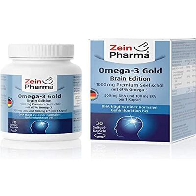 NOW Zein Pharma Omega-3 Gold Brain Edition 1000 mg 30 gélules 100 g NOW Zein Pharma Omega-3 Gold Brain Edition 1000 mg 30 gélules 100 g