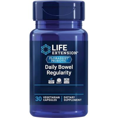 Life Extension , FLORASSIST® Daily Bowel Regularity, 30 capsules végétariennes, 57,5 mg de bifidobactéries par dose, sans gluten, sans soja, sans OGM, goût neutre Life Extension , FLORASSIST® Daily Bowel Regularity, 30 capsules végétariennes, 57,5 mg de bifidobactéries par dose, sans gluten, sans soja, sans OGM, goût neutre