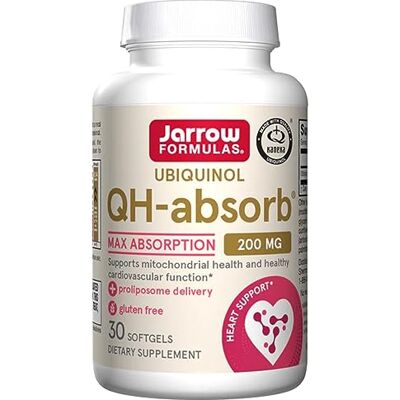 Jarrow Formulas , Ubiquinol QH-Absorb (Coenzyme Q10 Actif), 200mg, Hautement Dosé, 60 Capsules molles, Testé en Laboratoire, Sans Gluten, Sans Soja, Sans OGM Jarrow Formulas , Ubiquinol QH-Absorb (Coenzyme Q10 Actif), 200mg, Hautement Dosé, 60 Capsules molles, Testé en Laboratoire, Sans Gluten, Sans Soja, Sans OGM