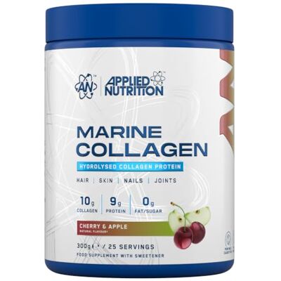 Applied Nutrition Collagène marin Poudre de collagène hydrolysé Protéines de collagène pour une peau saine, des cheveux, des ongles (300 g) Cerise et pomme Applied Nutrition Collagène marin Poudre de collagène hydrolysé Protéines de collagène pour une peau saine, des cheveux, des ongles (300 g) Cerise et pomme