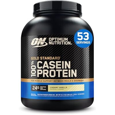 Optimum Nutrition Gold Standard 100% Protéine de Caséine, Goût Vanille Crémeuse, 1.82kg, 55 Doses Optimum Nutrition Gold Standard 100% Protéine de Caséine, Goût Vanille Crémeuse, 1.82kg, 55 Doses