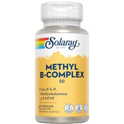 SOLARAY ®. Methyl B complex 60VegCaps. Sans gluten. Convient pour une partie végétalienne. SOLARAY ®. Methyl B complex 60VegCaps. Sans gluten. Convient pour une partie végétalienne.