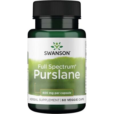 Swanson , Full Spectrum Purslane Lot de 60 capsules végétaliennes testées en laboratoire Sans soja Sans gluten Végétarien Sans OGM 400 mg Swanson , Full Spectrum Purslane Lot de 60 capsules végétaliennes testées en laboratoire Sans soja Sans gluten Végétarien Sans OGM 400 mg