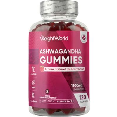 WeightWorld Ashwagandha Gummies 1200mg, 120 Gommes Ginseng Indien Withania Somnifera WeightWorld Ashwagandha Gummies 1200mg, 120 Gommes Ginseng Indien Withania Somnifera