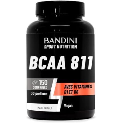 BANDINI ® BCAA 8.1.1 Comprimés Acides Aminés à Chaîne Ramifiée Leucine, Isoleucine, Valine + Vitamine B1 et B6 Supplément Pré et Post Workout Acide Amines 8:1:1 150 comprimés Vegan BANDINI ® BCAA 8.1.1 Comprimés Acides Aminés à Chaîne Ramifiée Leucine, Isoleucine, Valine + Vitamine B1 et B6 Supplément Pré et Post Workout Acide Amines 8:1:1 150 comprimés Vegan