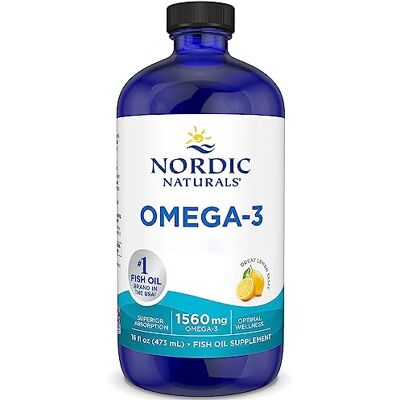 Nordic Naturals , Omega-3, 1560mg Omega-3, Huile de Poisson avec EPA et DHA, 473ml, Goût Citron, Sans Soja, Sans Gluten, Sans OGM Nordic Naturals , Omega-3, 1560mg Omega-3, Huile de Poisson avec EPA et DHA, 473ml, Goût Citron, Sans Soja, Sans Gluten, Sans OGM