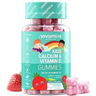 Novomins Gummies De Calcium Pour Enfants 160mg De Calcium Avec Vitamine D3 K2 Pour Des Os Et Des Dents Sains Alternative Aux Comprimés De Calcium Végétarien & Sans Gluten 30 Gummies Novomins Gummies De Calcium Pour Enfants 160mg De Calcium Avec Vitamine D3 K2 Pour Des Os Et Des Dents Sains Alternative Aux Comprimés De Calcium Végétarien & Sans Gluten 30 Gummies