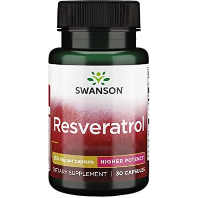 Swanson Resvératrol 250 mg 30 gélules Hautement dosé Testé en laboratoire Sans soja Sans gluten Sans OGM Swanson Resvératrol 250 mg 30 gélules Hautement dosé Testé en laboratoire Sans soja Sans gluten Sans OGM