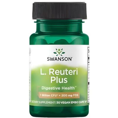 Swanson L. Reuteri Probiotic Plus with L. Rhamnosus L. Acidophilus & FOS Prebiotic Digestive Support 7 Billion CFU 30 Veggie Capsules Swanson L. Reuteri Probiotic Plus with L. Rhamnosus L. Acidophilus & FOS Prebiotic Digestive Support 7 Billion CFU 30 Veggie Capsules