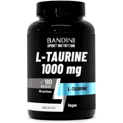 BANDINI ® L-Taurine 1.000mg, 180 Taurin Gélules, Poudre de Taurine Pure Acide Aminé pour Sportifs, Nutrition Workout, Pre & Post-Entraînement, Sans Stéarate de Magnesium, 100% Végétalien BANDINI ® L-Taurine 1.000mg, 180 Taurin Gélules, Poudre de Taurine Pure Acide Aminé pour Sportifs, Nutrition Workout, Pre & Post-Entraînement, Sans Stéarate de Magnesium, 100% Végétalien
