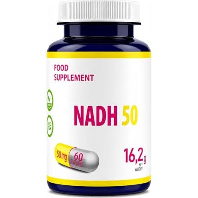 Hepatica NADH 50 mg (Nicotinamide Adénine Dinucléotide Réduit) 60 Gélules Véganes Réserve 2 Mois GMP & laboratoire indépendant Hepatica NADH 50 mg (Nicotinamide Adénine Dinucléotide Réduit) 60 Gélules Véganes Réserve 2 Mois GMP & laboratoire indépendant