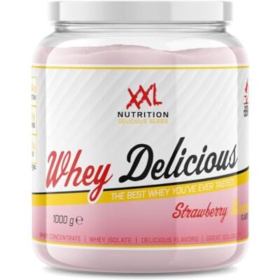 XXL Nutrition Whey Delicious 80% de Protéines Fraise/Banane 1000 grammes (33 shakes) XXL Nutrition Whey Delicious 80% de Protéines Fraise/Banane 1000 grammes (33 shakes)
