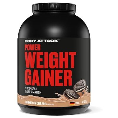 Body Attack Power Weight Gainer Cookies und Cream, 1 paquet (1 x 4,75 kg) Body Attack Power Weight Gainer Cookies und Cream, 1 paquet (1 x 4,75 kg)