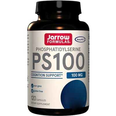 Jarrow Formulas , PS100 (phosphatidylsérine) à base de soja 100 mg 120 gélules testées en laboratoire sans gluten sans OGM Jarrow Formulas , PS100 (phosphatidylsérine) à base de soja 100 mg 120 gélules testées en laboratoire sans gluten sans OGM