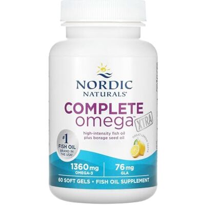 Nordic Naturals , Complete Omega Xtra, 1360mg Omega-3 plus 76mg GLA, citron, 60 capsules molles Nordic Naturals , Complete Omega Xtra, 1360mg Omega-3 plus 76mg GLA, citron, 60 capsules molles