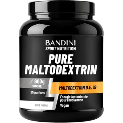 BANDINI ® MALTODEXTRINE PURE Supplément en Poudre Booster d'Énergie Soutient pendant l'Entraînement et Facilite la Récupération Musculaire Effort long ou intense Pack de 900g BANDINI ® MALTODEXTRINE PURE Supplément en Poudre Booster d'Énergie Soutient pendant l'Entraînement et Facilite la Récupération Musculaire Effort long ou intense Pack de 900g