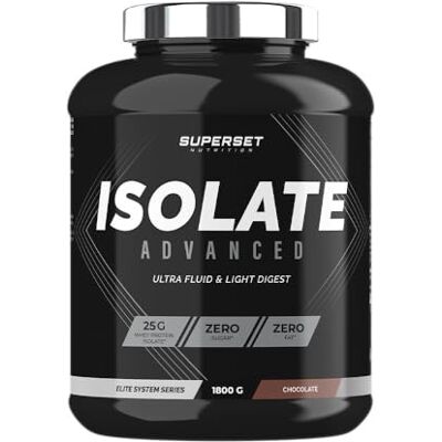 SUPERSET NUTRITION Zero Isolate Advanced (1,8kg) Whey Isolate en poudre Zero sucre, zero graisse Haute teneur en protéines, ultra-filtrée, enrichie en L-Glutamine Chocolat SUPERSET NUTRITION Zero Isolate Advanced (1,8kg) Whey Isolate en poudre Zero sucre, zero graisse Haute teneur en protéines, ultra-filtrée, enrichie en L-Glutamine Chocolat
