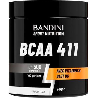 BANDINI ® BCAA 4.1.1 500 Comprimés = 100 Entrainements Pré-workout Booster Sans OGM Musculation & Fitness Acide Aminés Essentiels Valine Leucine Vitamine B1 et B6 Puissant, Assimilation Rapide BANDINI ® BCAA 4.1.1 500 Comprimés = 100 Entrainements Pré-workout Booster Sans OGM Musculation & Fitness Acide Aminés Essentiels Valine Leucine Vitamine B1 et B6 Puissant, Assimilation Rapide