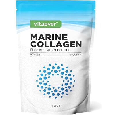 Vit4ever Poudre de collagène marin 500 g peptides de collagène bioactifs hydrolysat de collagène de poisson premium solubilité parfaite neutre en goût et hautement dosé marine collagen peptides Vit4ever Poudre de collagène marin 500 g peptides de collagène bioactifs hydrolysat de collagène de poisson premium solubilité parfaite neutre en goût et hautement dosé marine collagen peptides