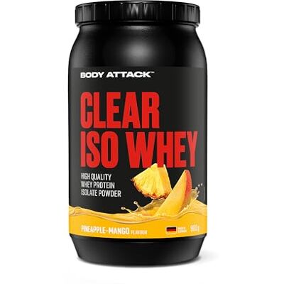 Body Attack Nutrition Clear Iso Whey (900g) Clear whey Rafraîchissante et ultra protéinée Ananas Mangue Body Attack Nutrition Clear Iso Whey (900g) Clear whey Rafraîchissante et ultra protéinée Ananas Mangue