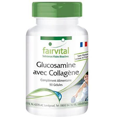 fairvital Gélules de glucosamine au collagène, HAUTEMENT DOSÉES, 90 gélules fairvital Gélules de glucosamine au collagène, HAUTEMENT DOSÉES, 90 gélules
