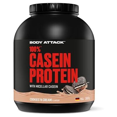 Body Attack Cookies and Cream 1800g Casein Protein by Body Attack Cookies and Cream 1800g Casein Protein by