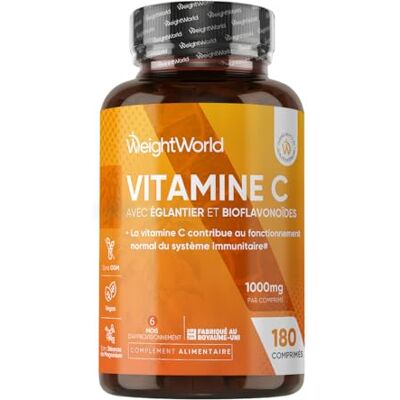 WeightWorld Vitamine C 1000mg avec Cynorhodons Églantier et Bioflavonoïdes Vit C Tablets Acide L Ascorbique, Vitamines Adultes 180 Comprimés Vegan Cassables pour 6 Mois d'Approvisionnement WeightWorld Vitamine C 1000mg avec Cynorhodons Églantier et Bioflavonoïdes Vit C Tablets Acide L Ascorbique, Vitamines Adultes 180 Comprimés Vegan Cassables pour 6 Mois d'Approvisionnement