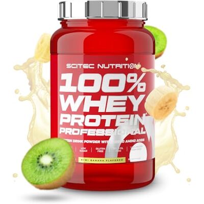 Scitec Nutrition 100% Whey Protein Professional Complexe de whey Concentré et isolat de lactosérum avec enzymes digestives protéines pour les muscles 920 g, Kiwi-Banane Scitec Nutrition 100% Whey Protein Professional Complexe de whey Concentré et isolat de lactosérum avec enzymes digestives protéines pour les muscles 920 g, Kiwi-Banane