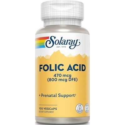 SOLARAY Folic Acid 800mcg Acide folique I 100 VegCaps SOLARAY Folic Acid 800mcg Acide folique I 100 VegCaps