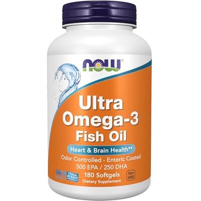 NOW Foods, Ultra Omega-3, 500 EPA/250 DHA, 180 capsules molles, sans gluten NOW Foods, Ultra Omega-3, 500 EPA/250 DHA, 180 capsules molles, sans gluten