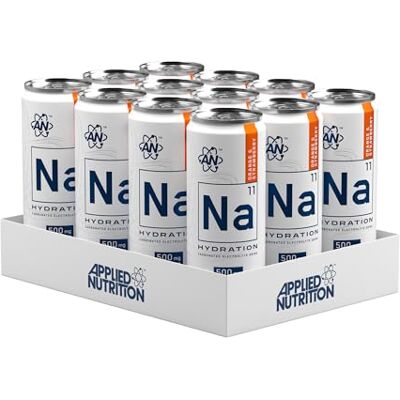Applied Nutrition Na-11 Boisson gazeuse électrolytique sans sucre, 500 mg de sodium, magnésium et potassium avec niacine et vitamine B12 (12 doses de 330 ml) (orange et fraise) Applied Nutrition Na-11 Boisson gazeuse électrolytique sans sucre, 500 mg de sodium, magnésium et potassium avec niacine et vitamine B12 (12 doses de 330 ml) (orange et fraise)