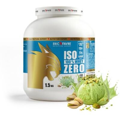 ERIC FAVRE ISO WHEY ZERO 100% Pure Whey Protéine Isolate Savoureuse, Prise de Masse Musculaire Assimilable Rapidement Laboratoire 1,5 kg Pistache ERIC FAVRE ISO WHEY ZERO 100% Pure Whey Protéine Isolate Savoureuse, Prise de Masse Musculaire Assimilable Rapidement Laboratoire 1,5 kg Pistache