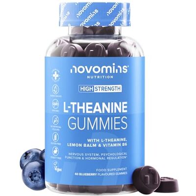 Novomins Gummies à la L-théanine Supplément de L-théanine de 200 mg avec mélisse et vitamine B6 Soutient le système nerveux et la fonction hormonale Vegan, Halal 60 pièces Novomins Gummies à la L-théanine Supplément de L-théanine de 200 mg avec mélisse et vitamine B6 Soutient le système nerveux et la fonction hormonale Vegan, Halal 60 pièces
