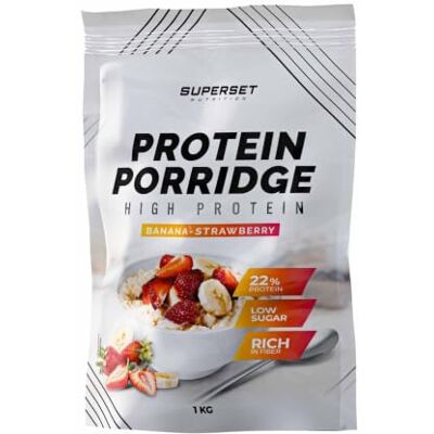 SUPERSET NUTRITION Protein Porridge (1kg) Flocons d'avoine Délicieux porridge protéiné faible en sucres Fraise Banane SUPERSET NUTRITION Protein Porridge (1kg) Flocons d'avoine Délicieux porridge protéiné faible en sucres Fraise Banane