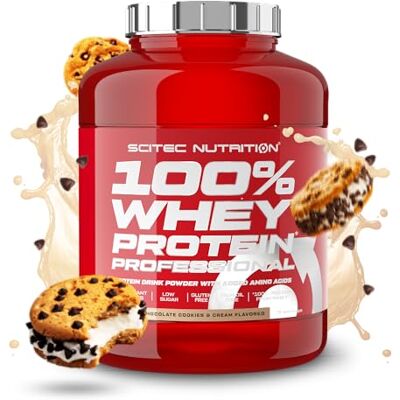 Scitec Nutrition 100% Whey Protein Professional Complexe de whey Concentré et isolat de lactosérum avec enzymes digestives protéines pour les muscles 2,35 kg, Chocolat-Cookies & Cream Scitec Nutrition 100% Whey Protein Professional Complexe de whey Concentré et isolat de lactosérum avec enzymes digestives protéines pour les muscles 2,35 kg, Chocolat-Cookies & Cream