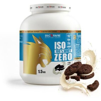 ERIC FAVRE ISO WHEY ZERO 100% Pure Whey Protéine Isolate pour Prise de Masse Musculaire, Assimilable Rapidement, Laboratoire 1,5 kg Cookies & Cream ERIC FAVRE ISO WHEY ZERO 100% Pure Whey Protéine Isolate pour Prise de Masse Musculaire, Assimilable Rapidement, Laboratoire 1,5 kg Cookies & Cream