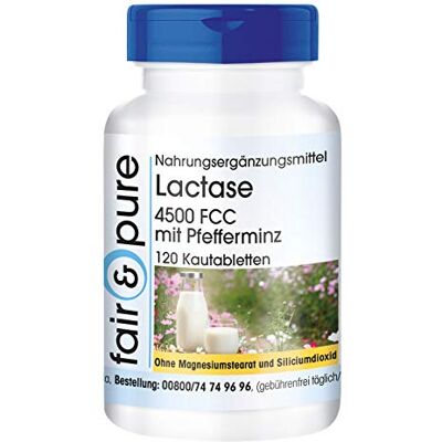 Pure ® Comprimés lactase haute dose 120 comprimés à croquer 4500 FCC Pure ® Comprimés lactase haute dose 120 comprimés à croquer 4500 FCC