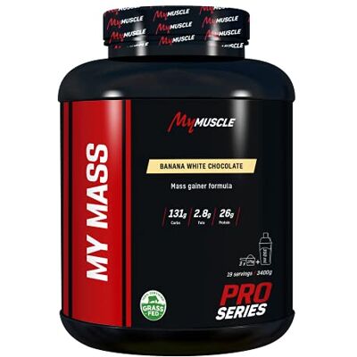 MyMUSCLE My Mass Hard Gainer en Poudre Prise de Masse Musculaire Banana White Chocolate 3,4kg 19 Portions MyMUSCLE My Mass Hard Gainer en Poudre Prise de Masse Musculaire Banana White Chocolate 3,4kg 19 Portions