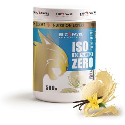 ERIC FAVRE ISO WHEY ZERO 100% Pure Whey Protéine Isolate Savoureuse, Prise de Masse Musculaire Assimilable Rapidement Laboratoire 500g Vanille ERIC FAVRE ISO WHEY ZERO 100% Pure Whey Protéine Isolate Savoureuse, Prise de Masse Musculaire Assimilable Rapidement Laboratoire 500g Vanille